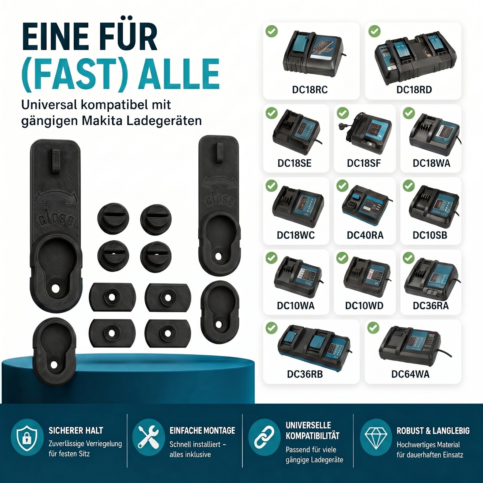 Universal Wandhalterung für Makita Ladegerät